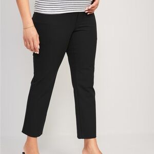 Maternity Full-Panel Pixie Straight Ankle Pants Black Size 6